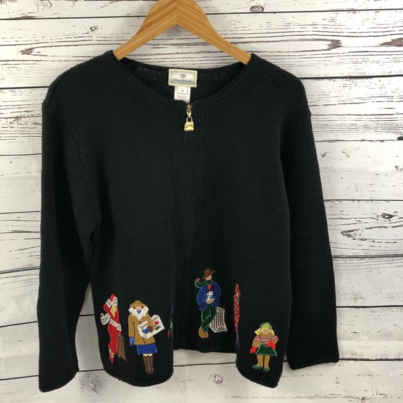 Susan Bristol Sweaters - Susan Bristol Full Zip Christmas Sweater Medium